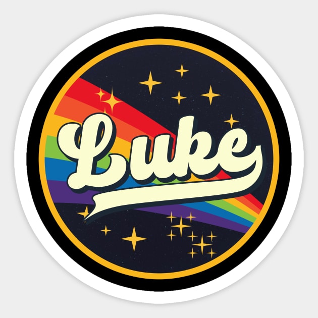 Luke // Rainbow In Space Vintage Style Sticker by LMW Art